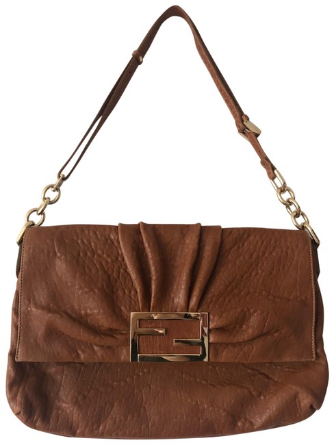 Fendi Baguette Brown Leather Messenger Bag 