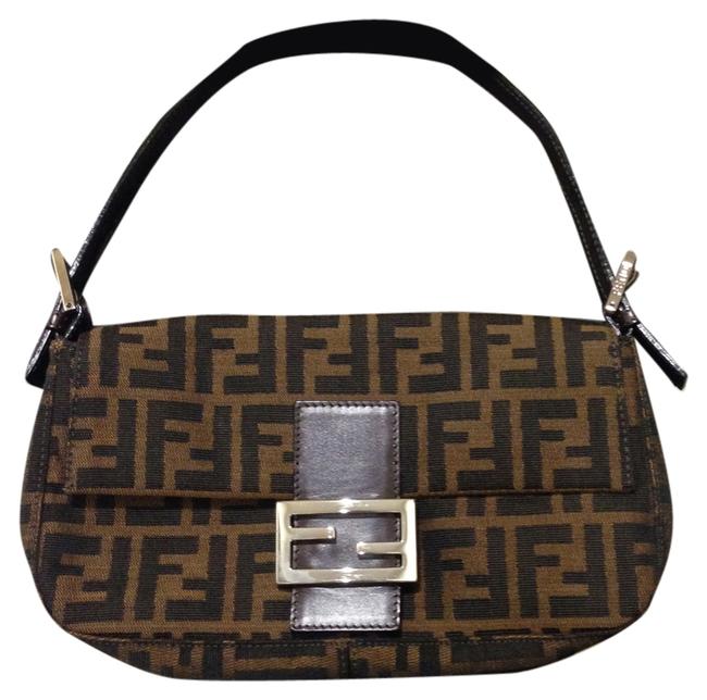 Fendi Baguette Brown Zucco Shoulder Bag 