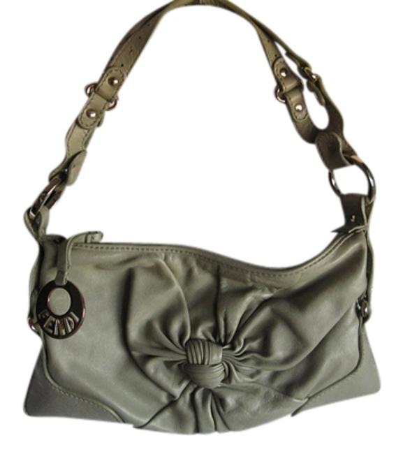 Fendi Baguette Pale Olive Leather Shoulder Bag 