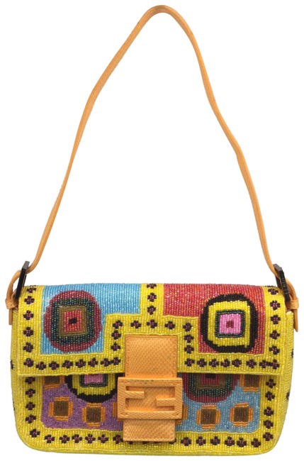 Fendi Beaded Yellow Baguette 