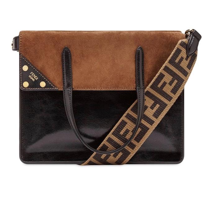 Fendi Small Flip Black Leather Tote 