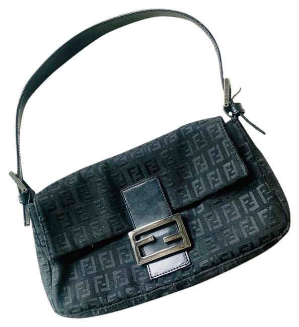 Fendi Black Canvas Baguette 