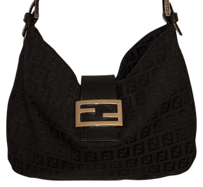 Fendi Black Cotton Shoulder Bag 