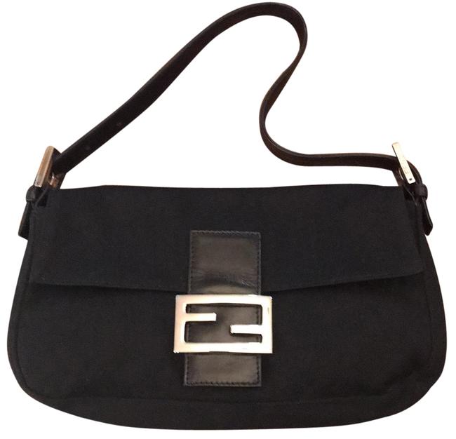 Fendi Black Fabric Baguette 
