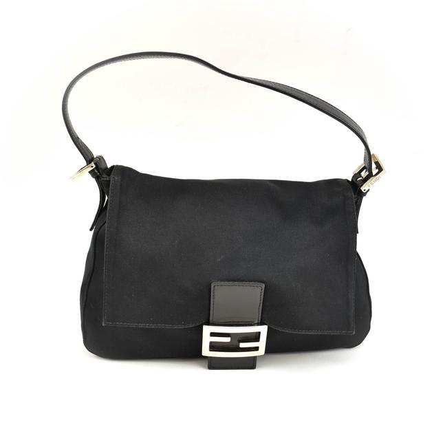 Fendi Black Leather &amp; "Ff" Logo Shoulder Po Tote 