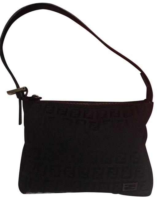 Fendi Black Lizard Skin Leather Messenger Bag 