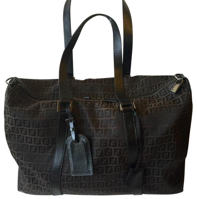 Fendi Black Nylon and Leather WeekendTravel Bag 