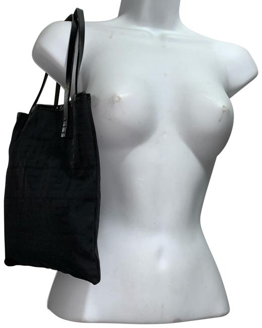 Fendi Black Nylon Ff Zucca Print Tote 