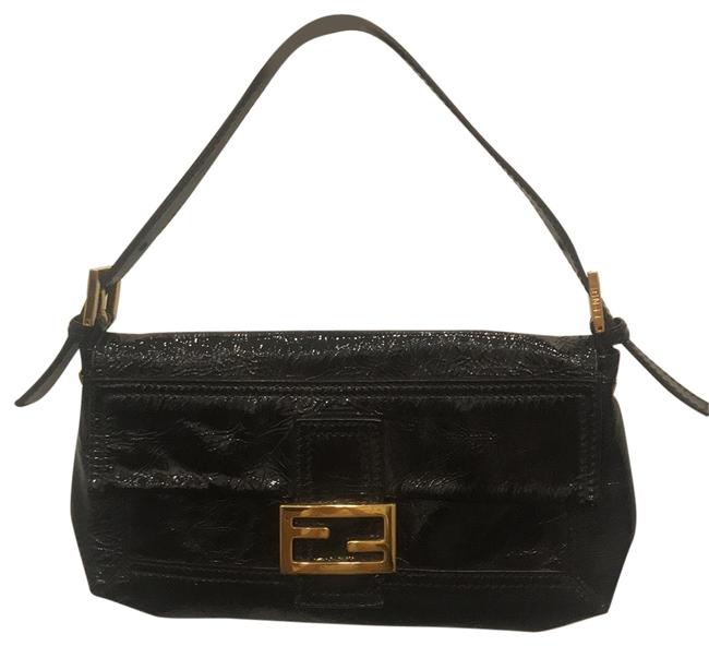 Fendi Black Patent Leather Baguette 