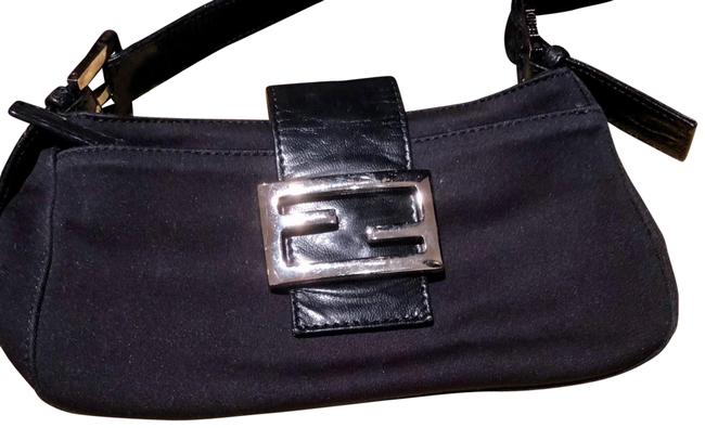 Fendi Black Satin Baguette 