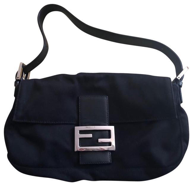 Fendi Black Satin Shoulder Bag 