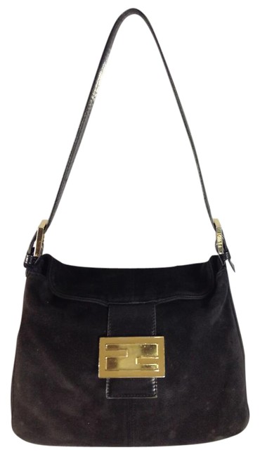 Fendi Black Suede Shoulder Bag 