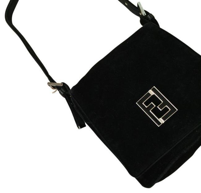 Fendi Black Velvet Shoulder Bag 