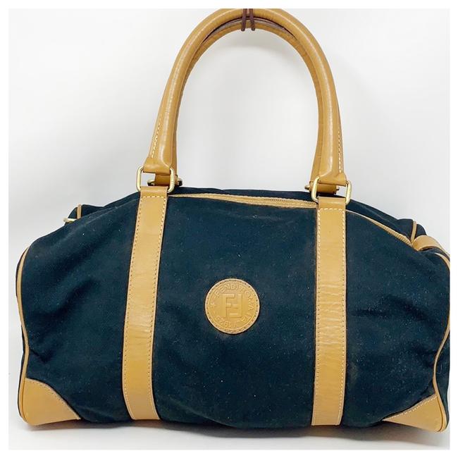 Fendi Blue Canvas WeekendTravel Bag 