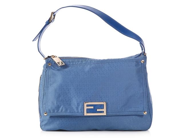 Fendi Blue Nylon Baguette 