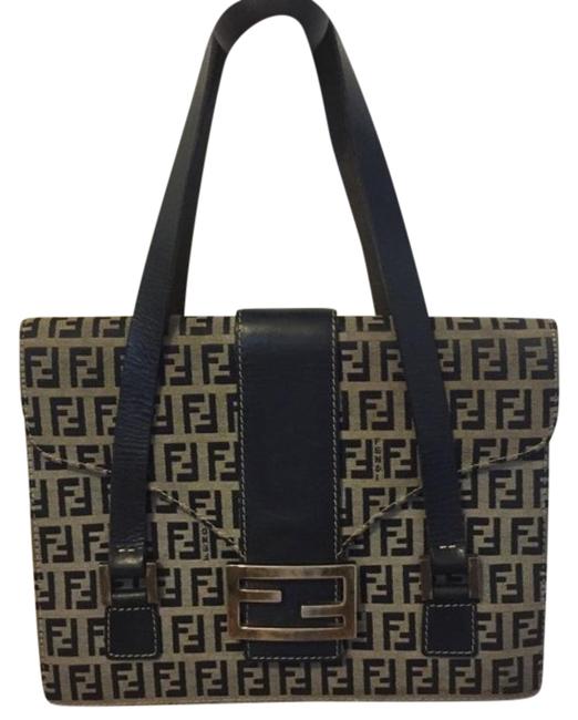 Fendi Blue Zucca Canvas Tote 