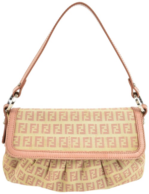 Fendi "Borsa Chef Zucchino": Nude Leather &amp; "Ff" Logo ShoulderRr Tote 