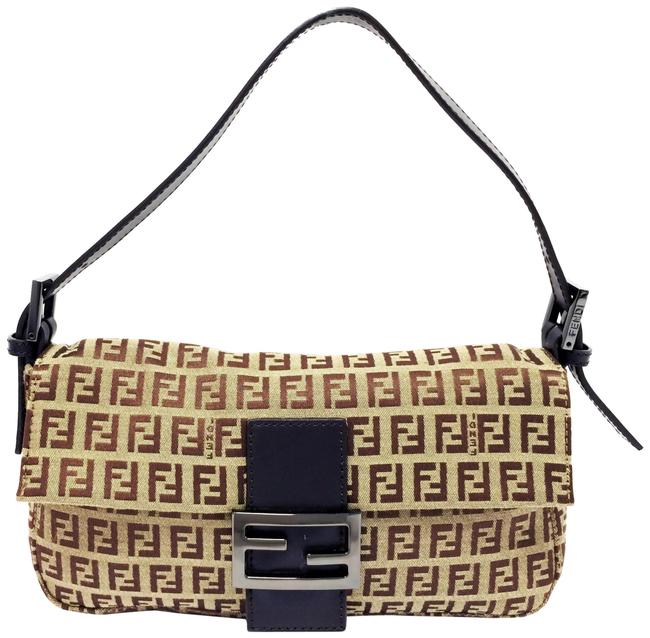 Fendi Borsa Passaspalla Zucchino Marrone ToroMoro Fabric Baguette 