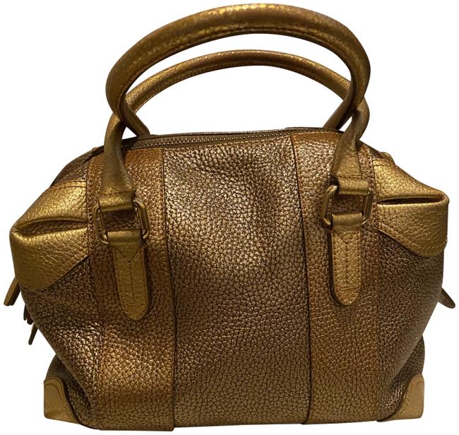 Fendi Boston GoldBrown Leather WeekendTravel Bag 