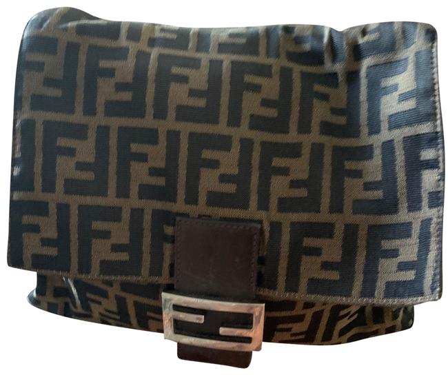 Fendi Brown &amp; Black Canvas Baguette 