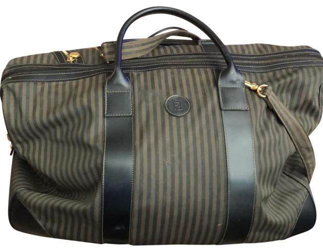 Fendi Brown and Black Coated Canvas WeekendTravel Bag 