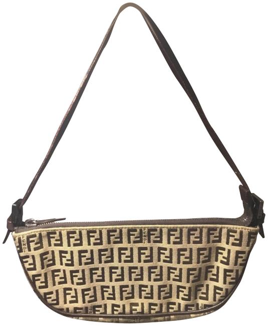 Fendi Brown Canvas Wristlet 