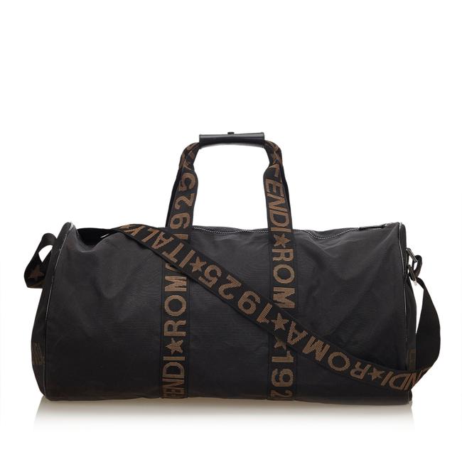 Fendi Brown Fabric X Nylon WeekendTravel Bag 