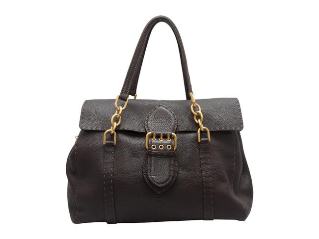 Fendi Brown Selleria Leather Shoulder Bag 