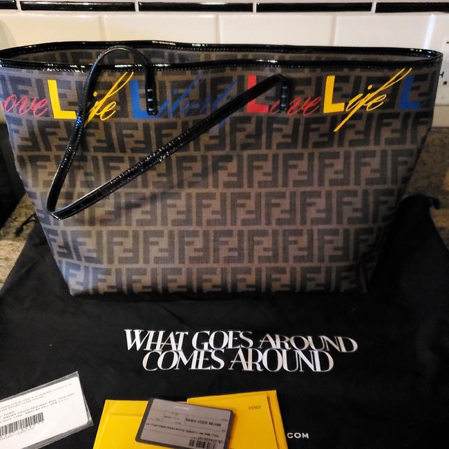 Fendi Brown Zucca Spalmati Roll Tote 