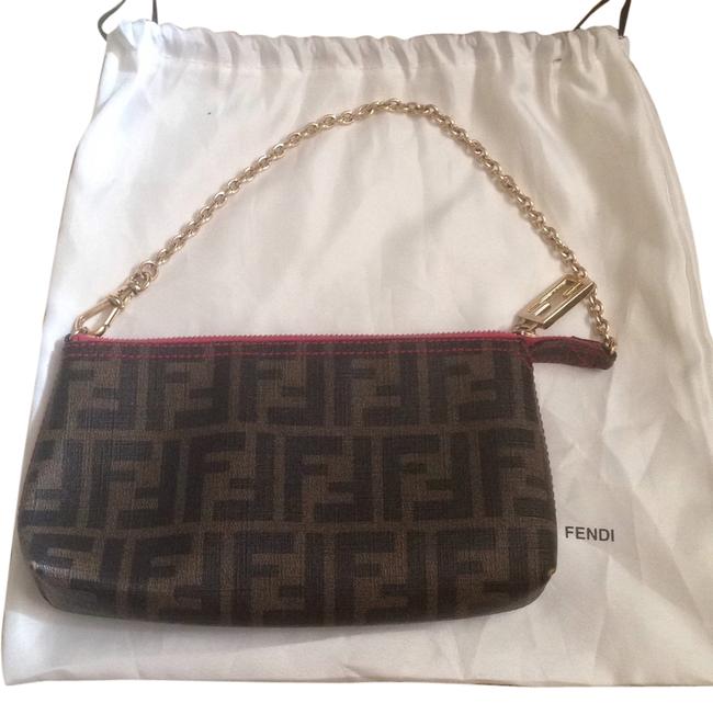 Fendi BrownBlack Canvas Shoulder Bag 