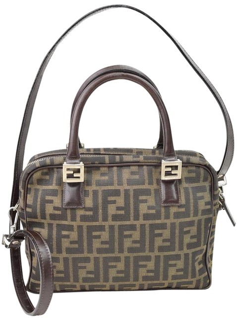 Fendi Browns Canvas Shoulder Bag 