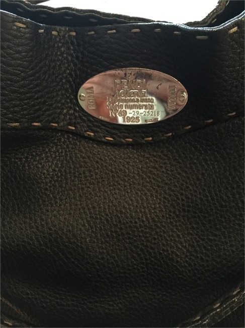 Fendi Bucket Black Leather Selleria Shoulder Bag 