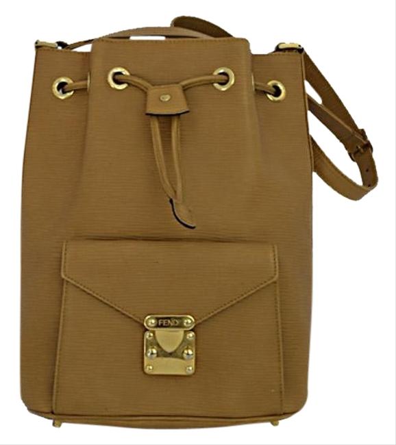 Fendi Bucket Dark Yellow Epi Leather Shoulder Bag 