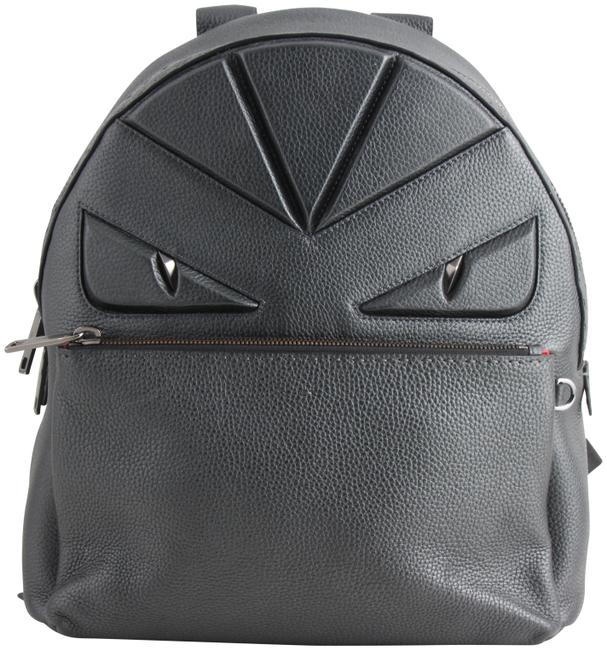 Fendi Bugs Selleria Gunmetal Leather Backpack 