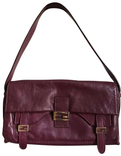 Fendi Burgundy Red Leather Baguette 