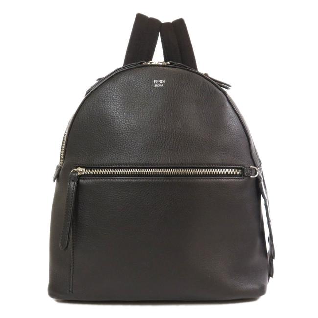 Fendi By The Way Daypack Calf Unisex Black Backpack 