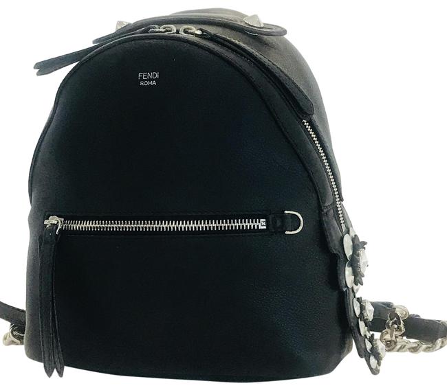 Fendi By The Way Mini Black Leather Backpack 
