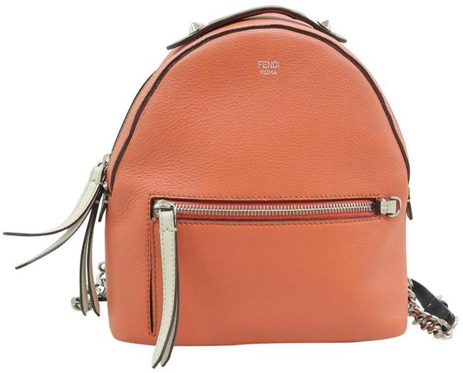 Fendi By The Way Orange Calfskin Leather Backpack 