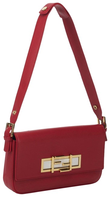 Fendi Calfskin Baguetemania Red Leather Baguette 