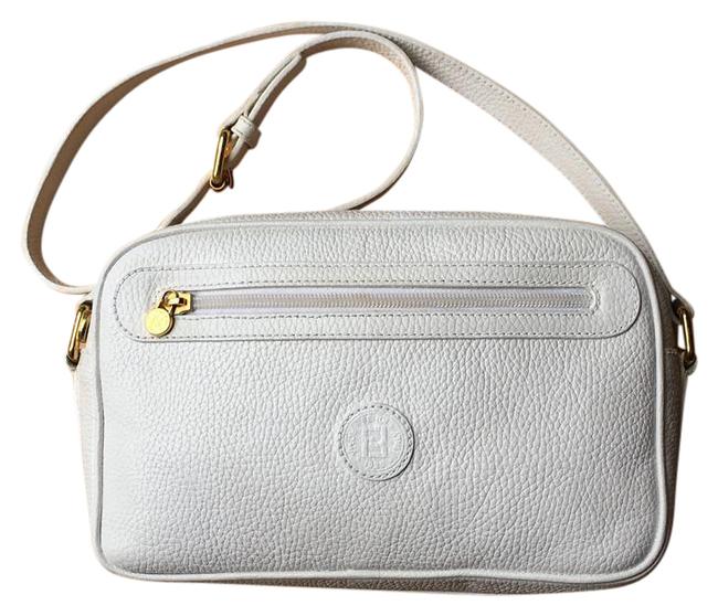 Fendi Camera White Leather Shoulder Bag 
