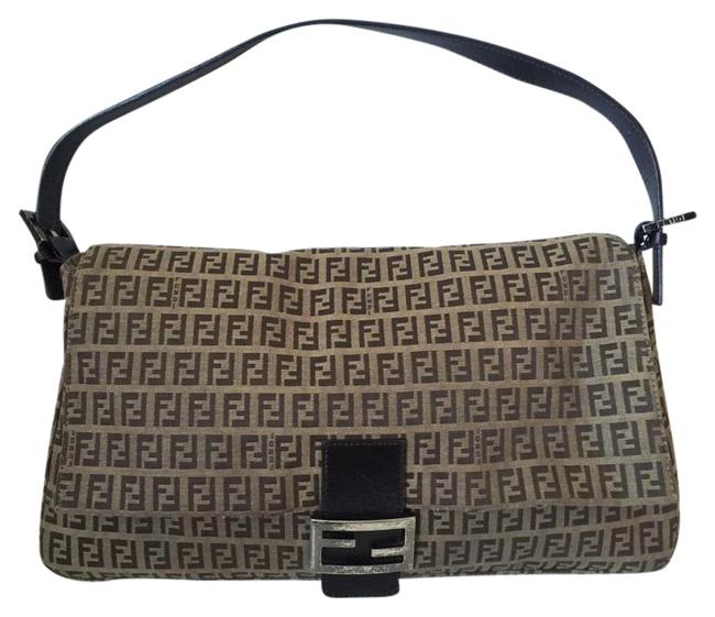 Fendi Canvas Leather Shoulder Bag 