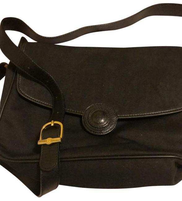 Fendi CanvasLeatherBlack CanvasLeather Messenger Bag 