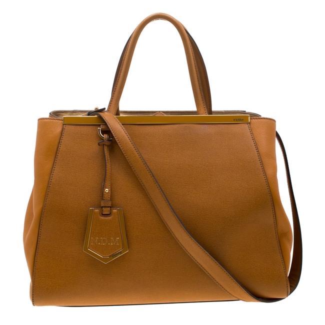 Fendi Caramel Brown Medium 2jours Tan Leather Tote 