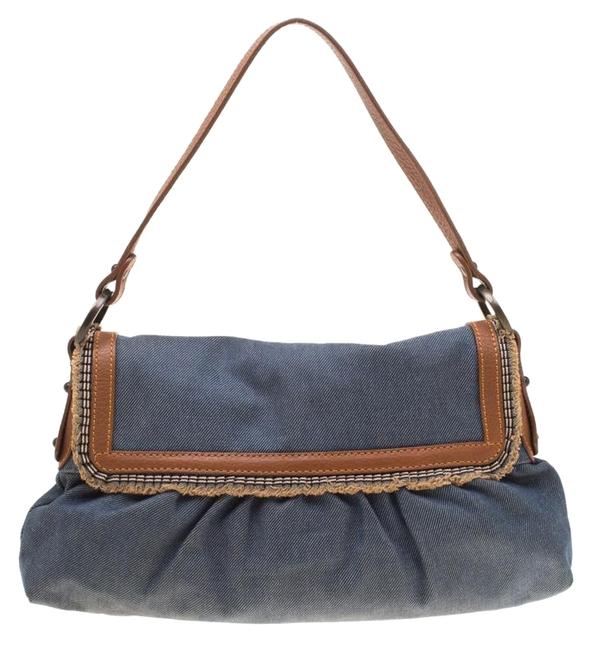 Fendi Chef Blue Denim Shoulder Bag 