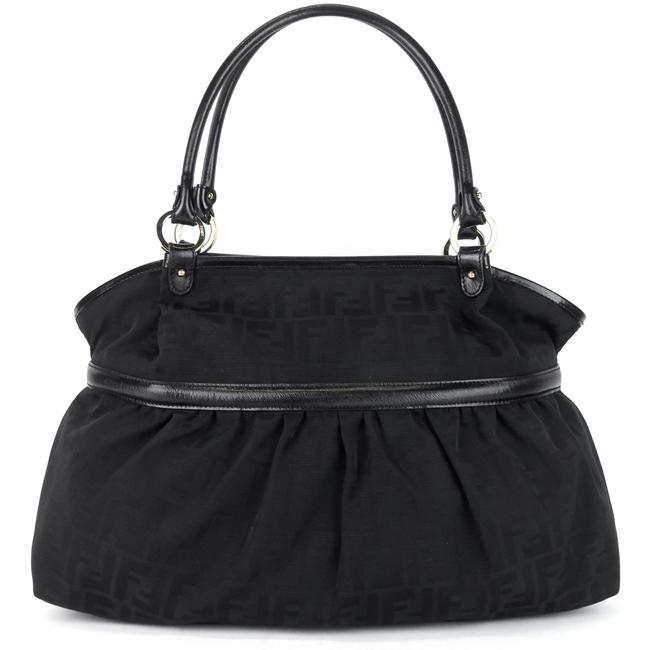 Fendi Chef Large Zucca Black Canvas Tote 