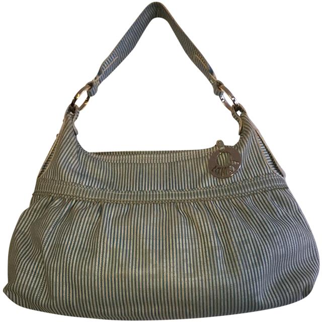 Fendi Chef Perforated White Leather Shoulder Bag 