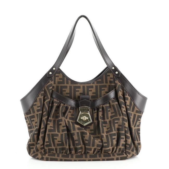 Fendi Chef Pocket Zucca Large Brown Canvas Tote 