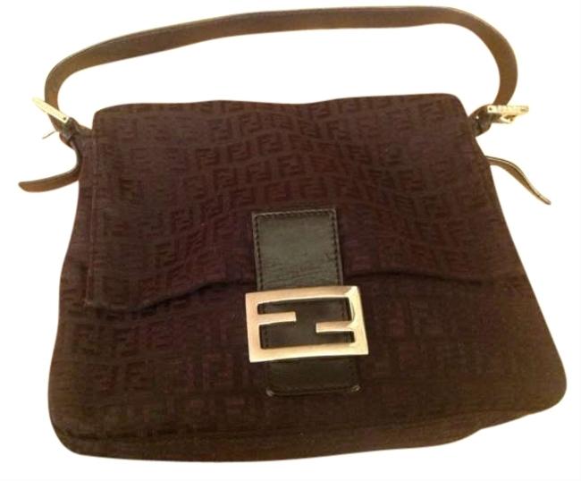 Fendi Classic Black Cloth Shoulder Bag 