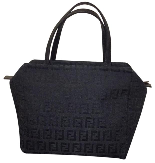 Fendi Classic Monogram Black Fabric Baguette 