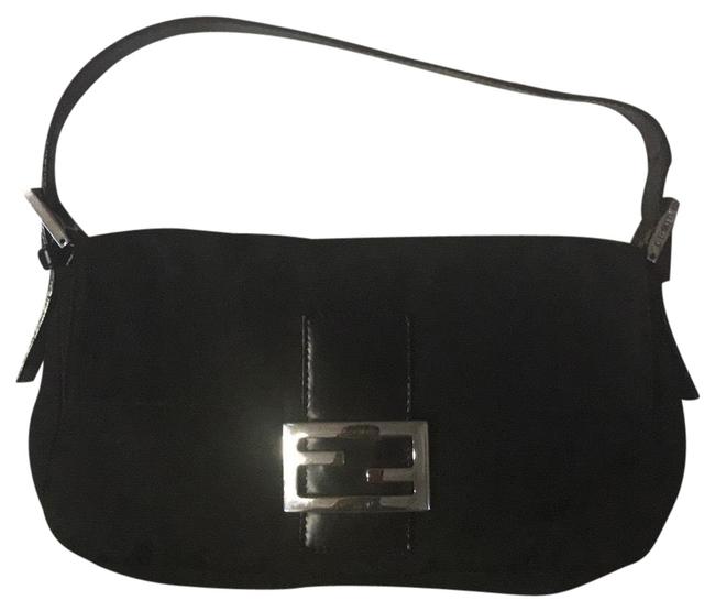 Fendi Clothe Black Silk Baguette 